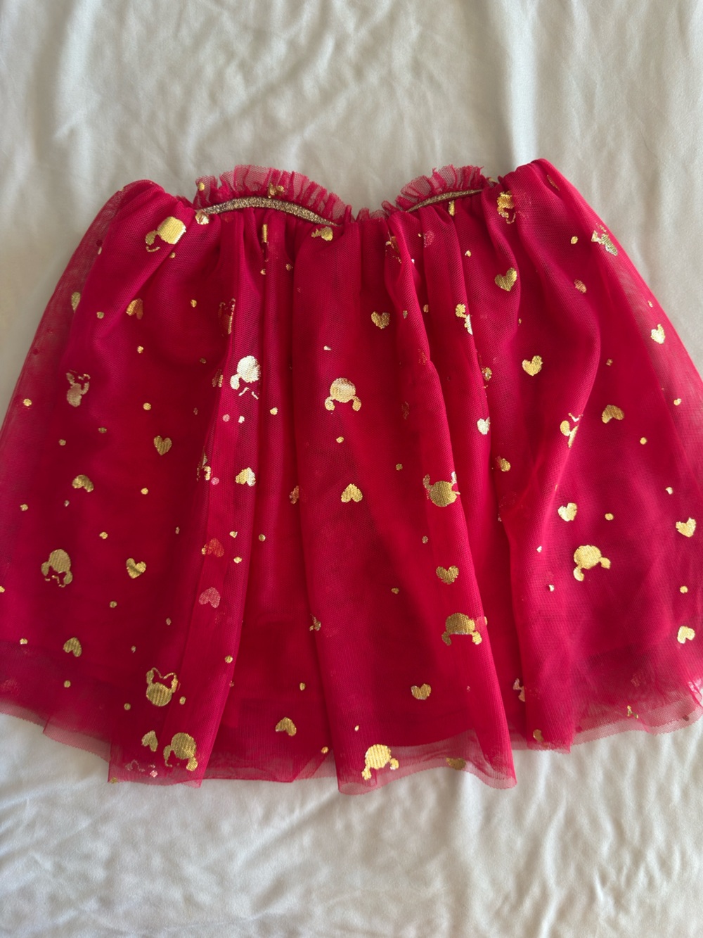 jumping beans Red Tulle Skirt with Gold Heart Accents